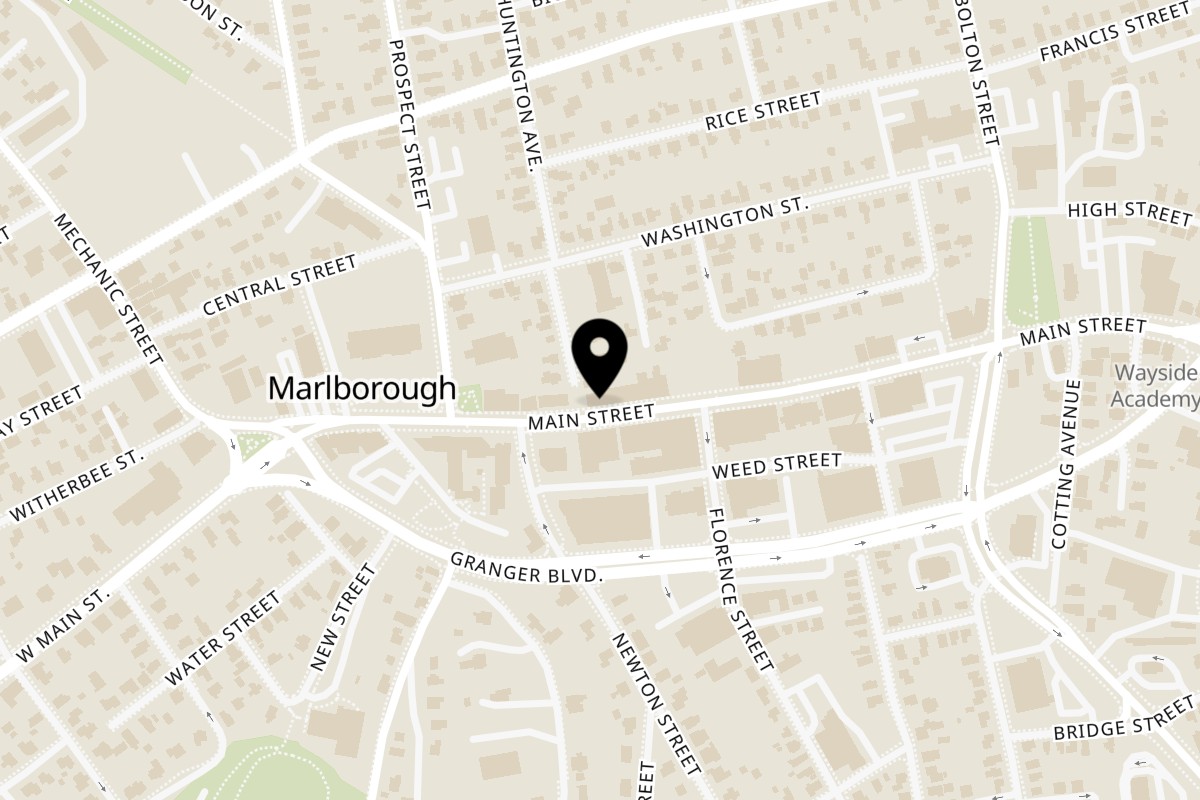 Map showing the location of Chapa Paisa Restaurant on 201 Main Street in Marlborough